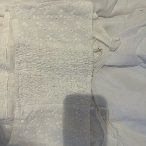 Zara White Floral Textured Bustier